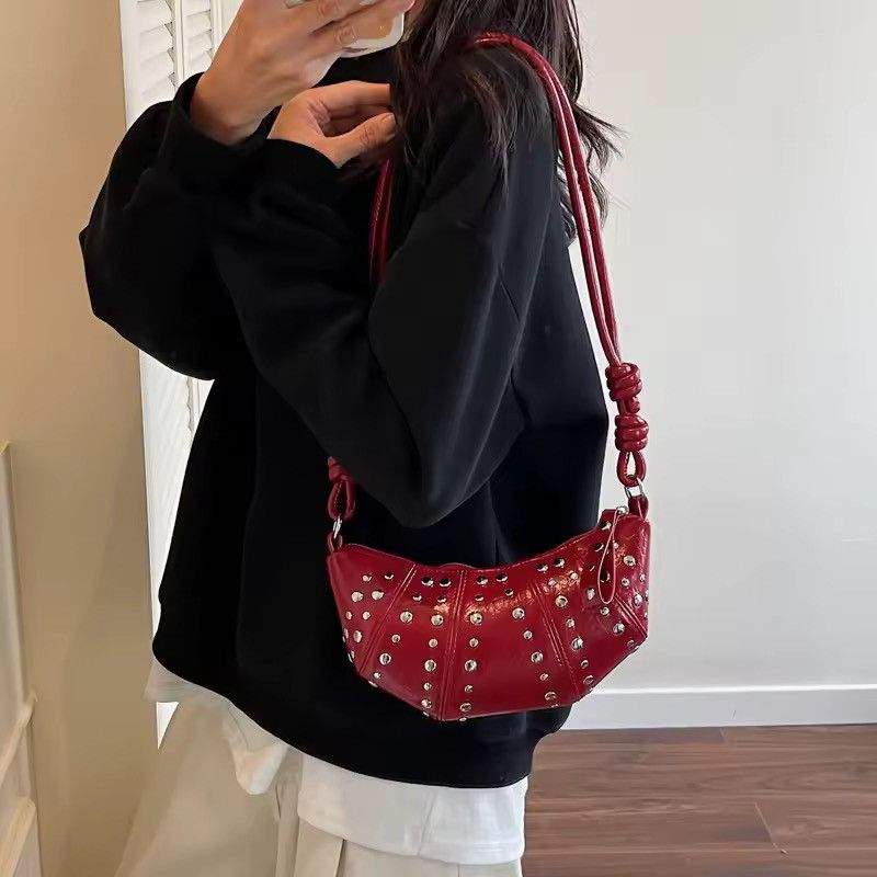 Other Punk Rivets PU Leather Crossbody Shoulder Streetwear Bag Size ONE SIZE - 1 Thumbnail