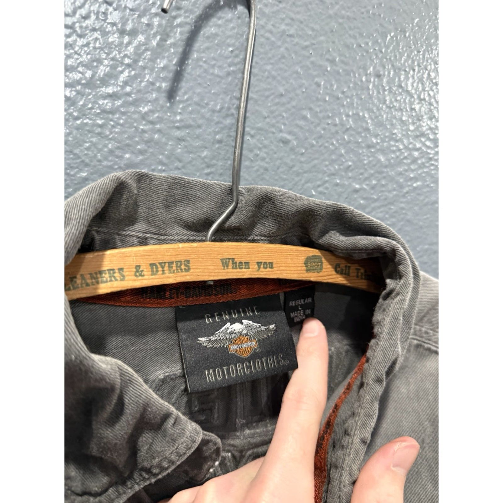 Harley Davidson Harley-Davidson Button-Up Shirt Gray Cotton Men L Short Sleeve Y2K Motorcycle Large Size US L / EU 52-54 / 3 - 5 Thumbnail