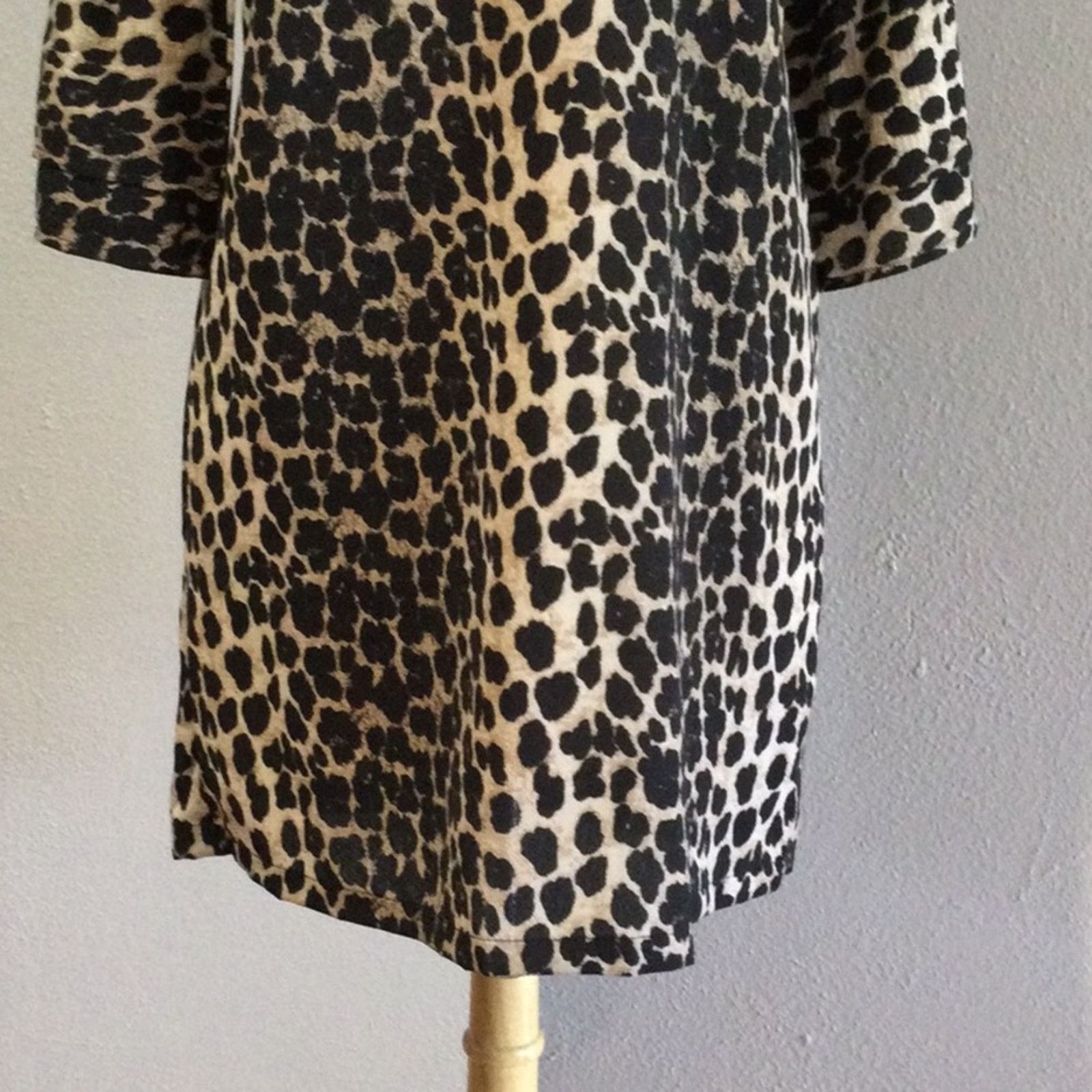Other Belongsci Mini Shift Dress Leopard Print V-Neck Lined Medium Size M / US 6-8 / IT 42-44 - 3 Thumbnail