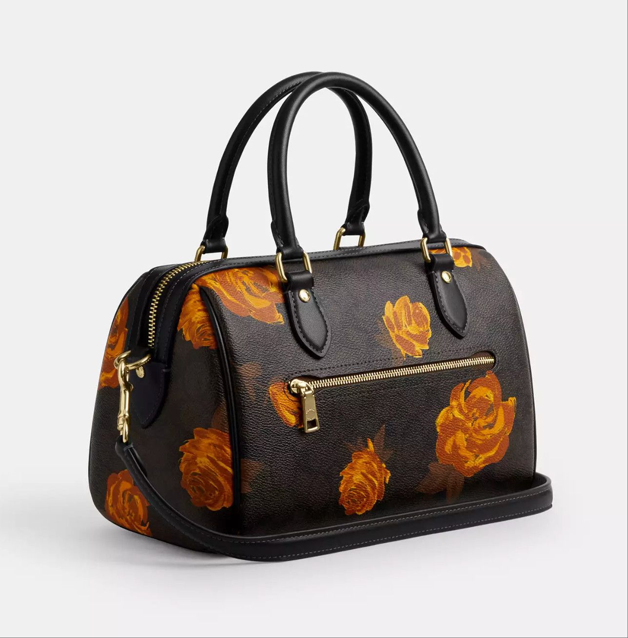 Rowan Satchel Bag In Signature Canvas With Floral Print