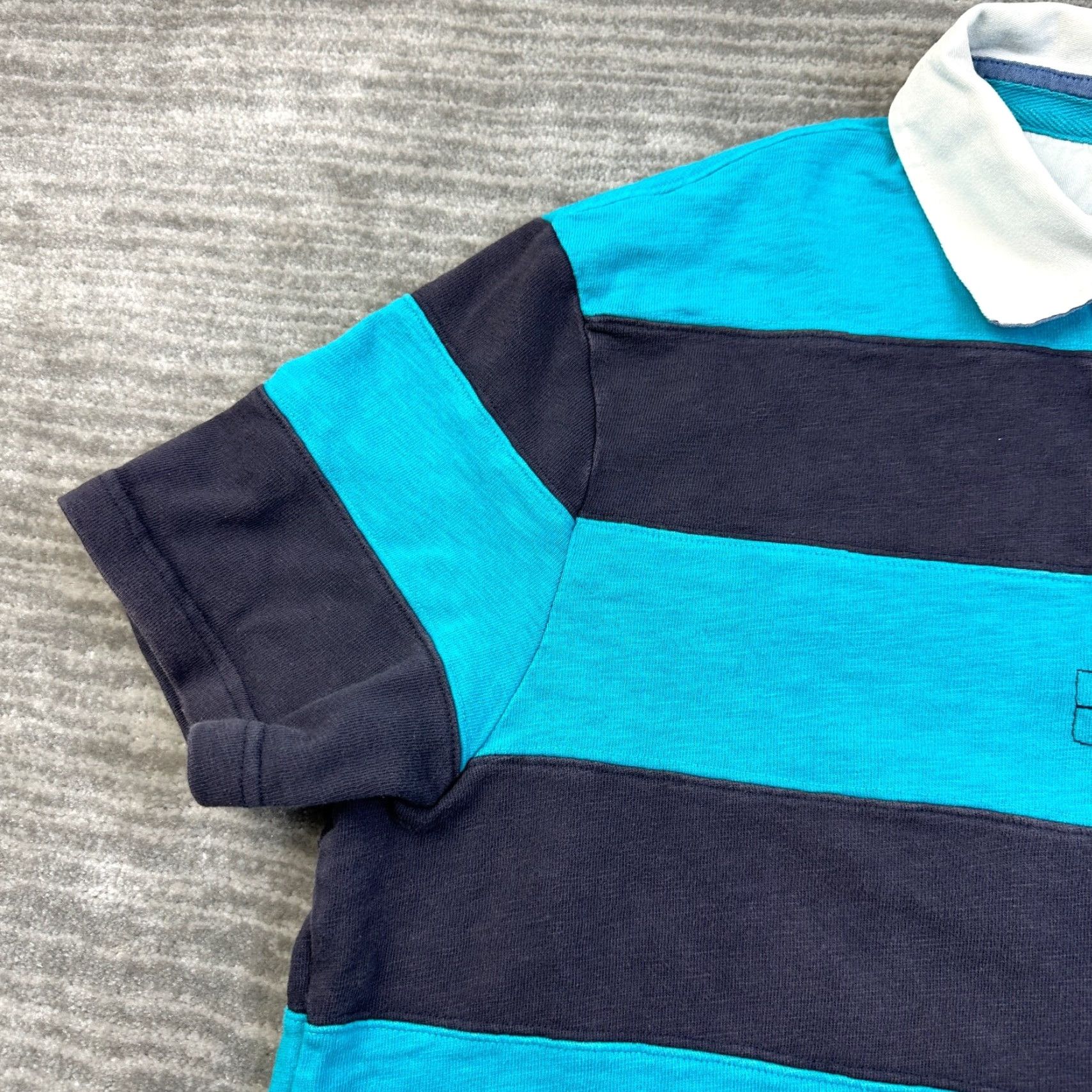 Vintage Blue Harbour Polo Shirt Mens M Blue Striped Casual Cotton Rugby Crest Logo Size US M / EU 48-50 / 2 - 6 Thumbnail