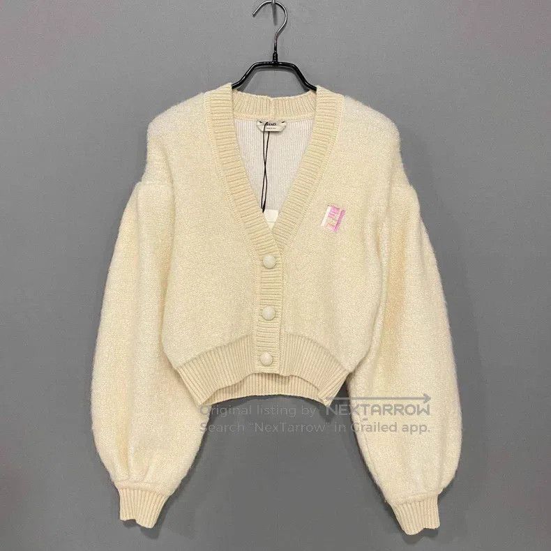 Fendi Fendi Embroidered Logo Mohair Knit Cardigan Size XS / US 0-2 / IT 36-38 - 1 Thumbnail