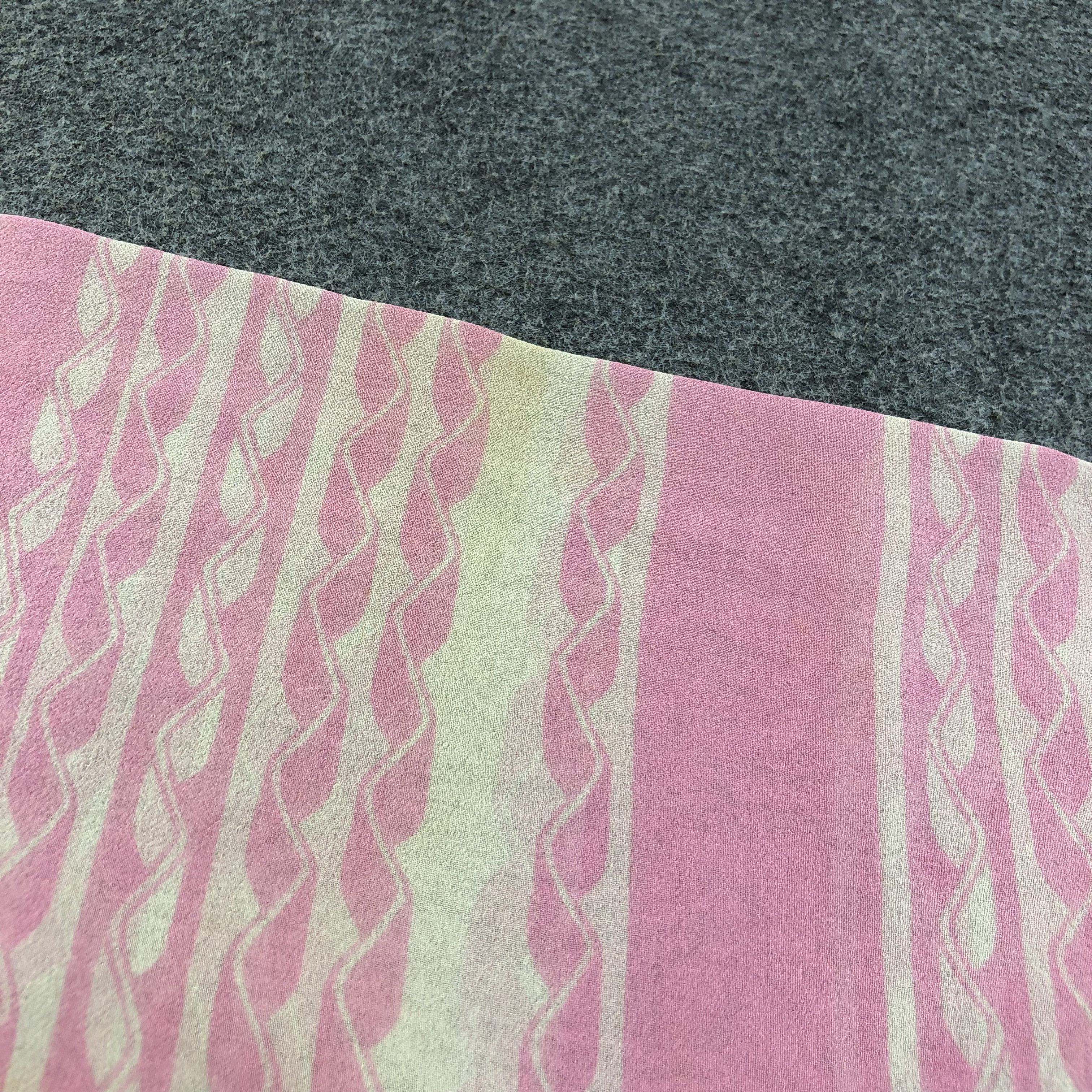Vintage Pink Hand Rolled Silk Stole Silk Scarf M541 Size ONE SIZE - 5 Thumbnail