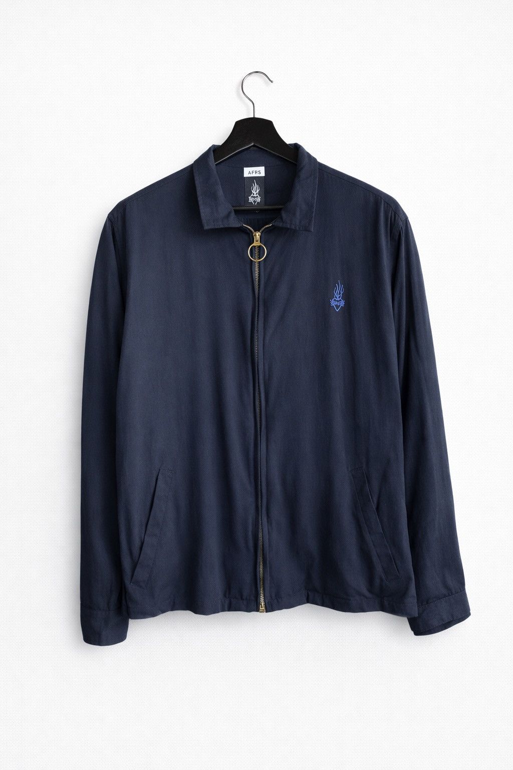 Japanese Brand Vintage Navy Zip Jacket Limited Edition | Minimal Size US L / EU 52-54 / 3 - 1 Thumbnail