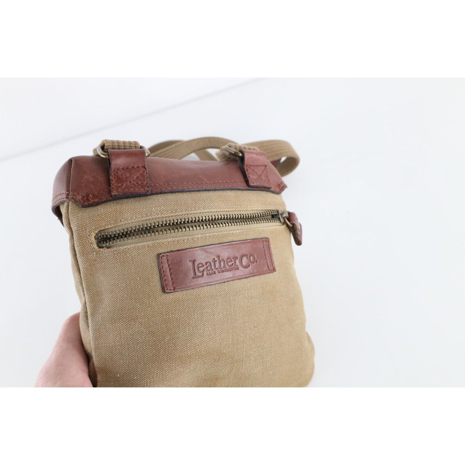 Vintage Vintage 90s Streetwear Canvas Leather Crossbody Shoulder Bag Size ONE SIZE - 5 Thumbnail
