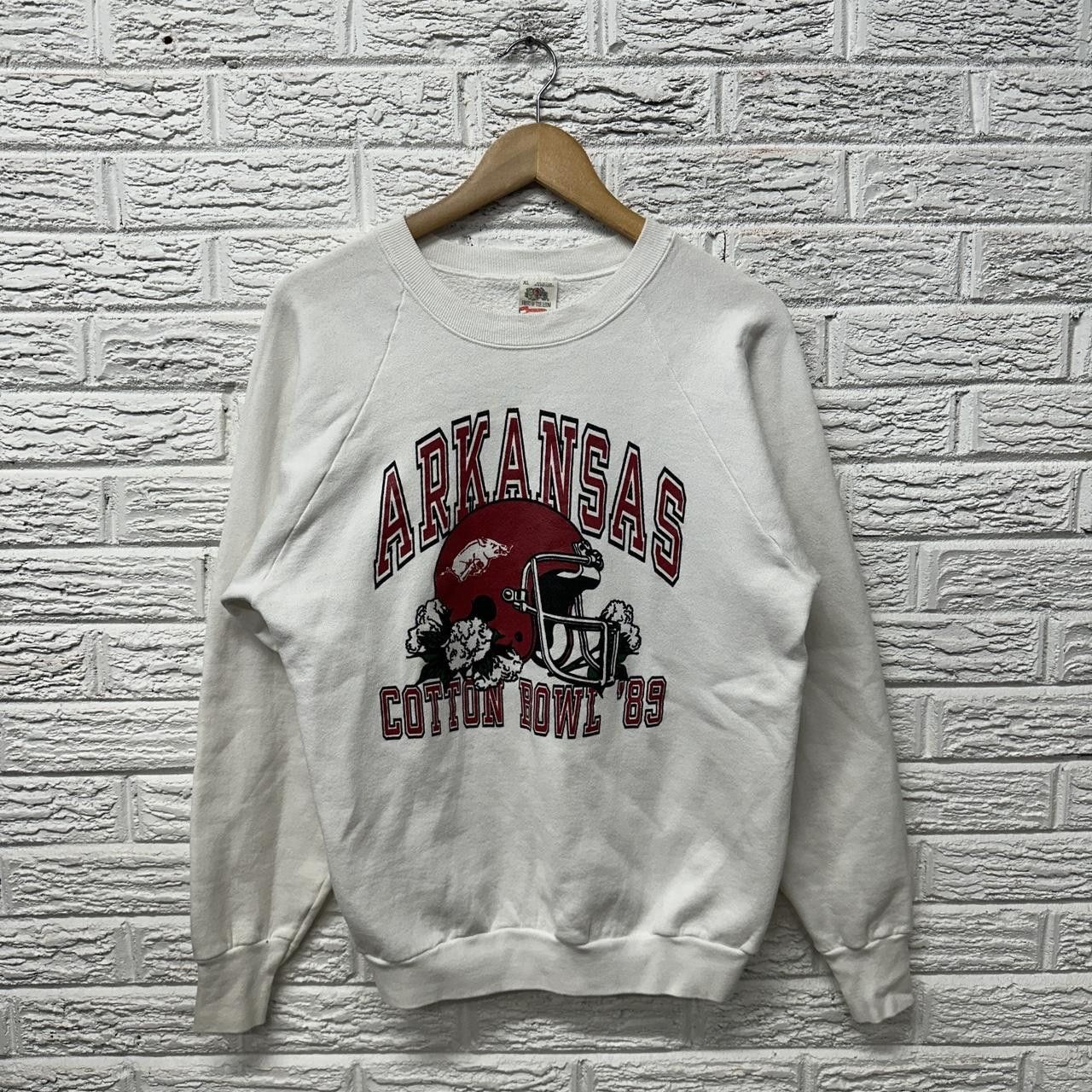 Fruit Of The Loom Vintage Arkansas Razorbacks Sweatshirt Cotton Bowl XL 1989 Size US XL / EU 56 / 4 - 1 Thumbnail