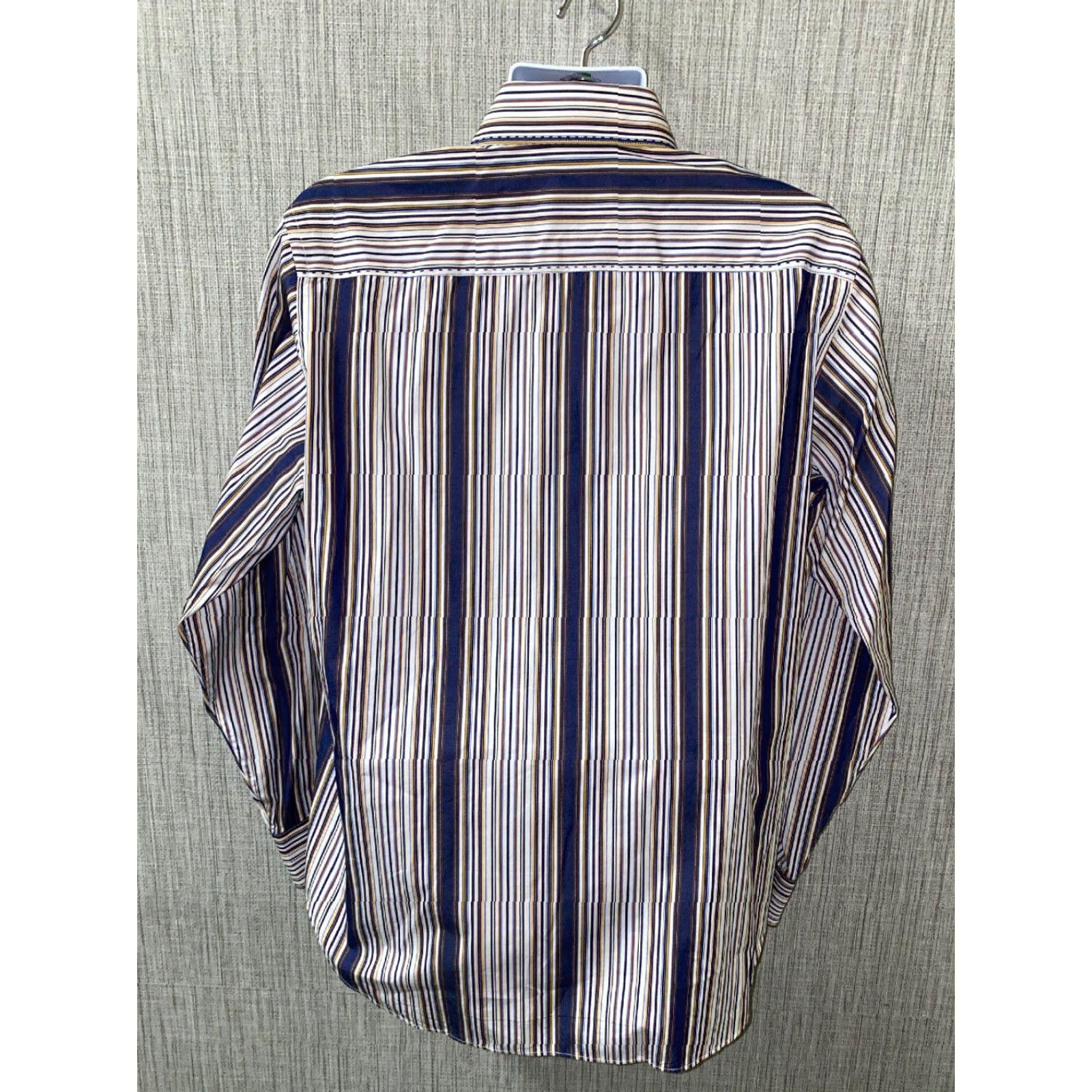BUGATCHI Bugatchi Uomo Mens Striped Button Front Long Sleeve Shirt L Regular Cotton Multicolor Button-Up Casual Mens Shirt Size US L / EU 52-54 / 3 - 5 Thumbnail