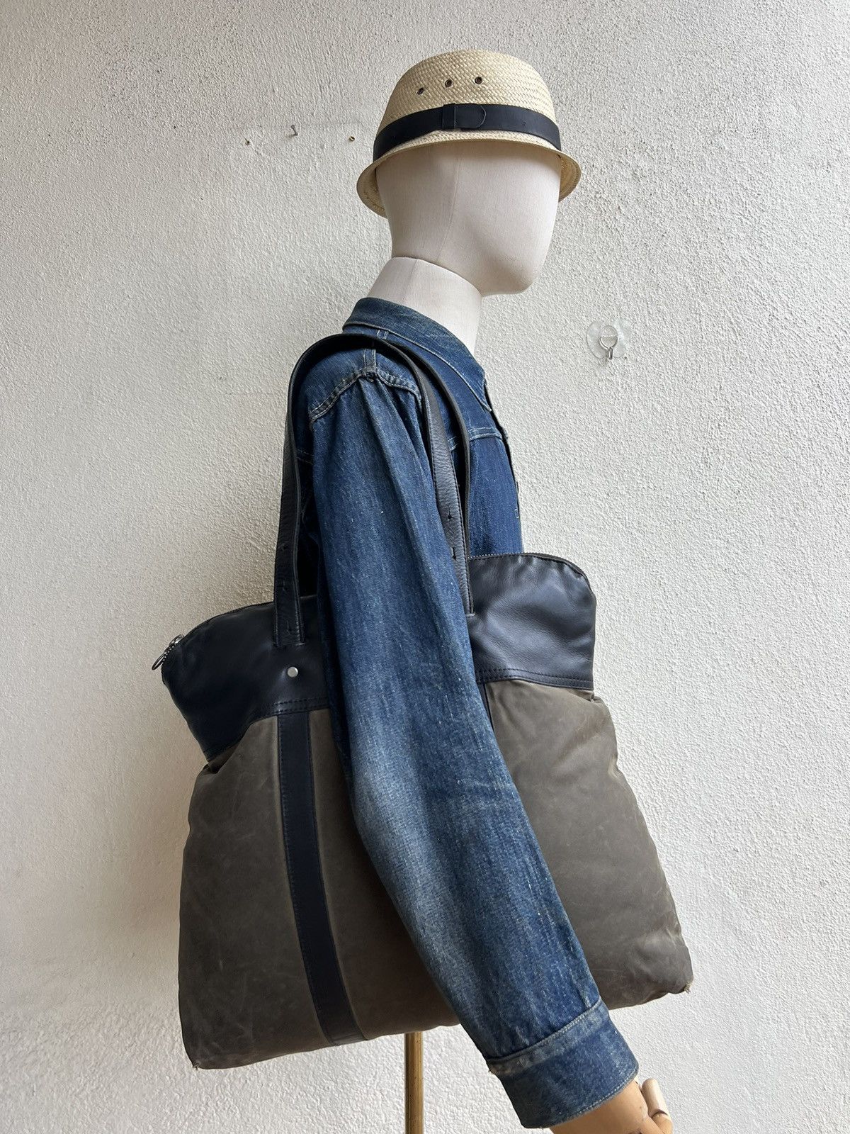 Billykirk Vintage Billykirk Handmade Distress Waxed Canvas Leather Bag Size ONE SIZE - 24 Thumbnail