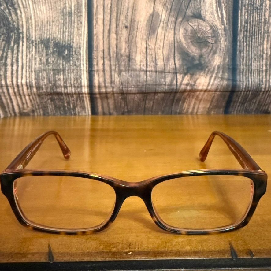 Coach Coach Unisex Geometric Tortoise Shell Eyeglasses Frames Only Size ONE SIZE - 2 Thumbnail