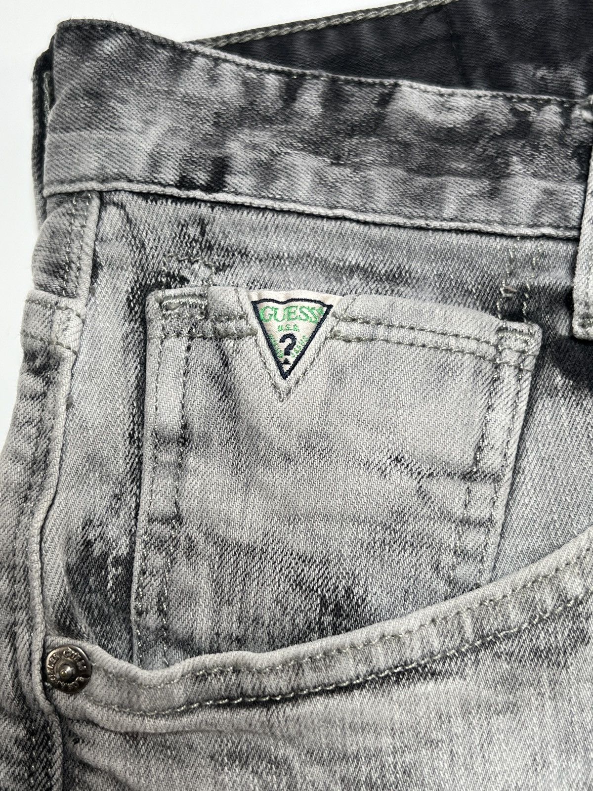 Guess Rare Guess Grey & Black Jean Shorts Size US 30 / EU 46 - 3 Thumbnail