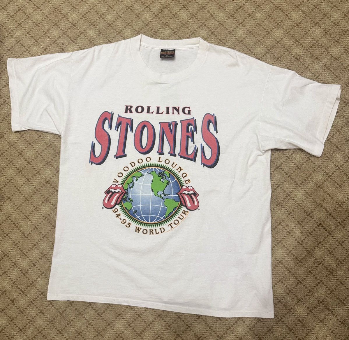 Brockum Vintage 1994 Rolling Stones Voodoo Lounge World Tour Tee Size US XL / EU 56 / 4 - 1 Thumbnail