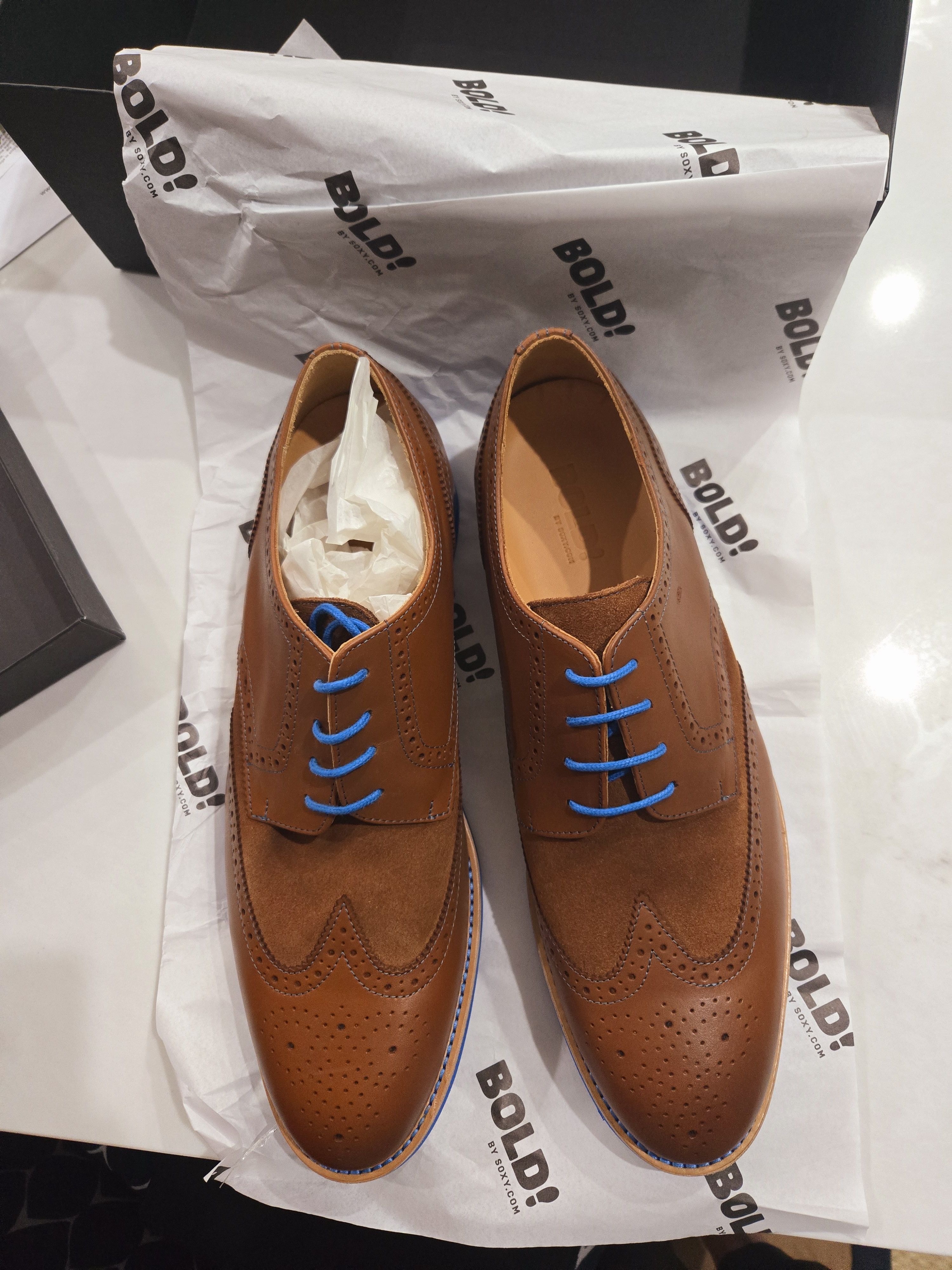 Other Brand New Men's Bold Wingtips with blue Soles -S 14 Size US 14 / EU 47 - 8 Thumbnail