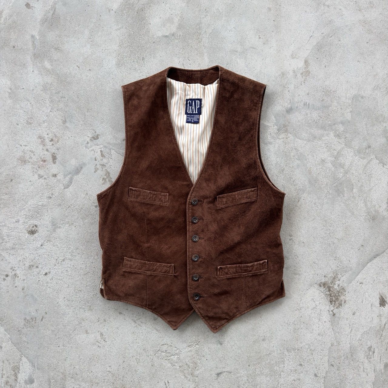 Gap Vintage GAP Genuine Suede Leather Vest Brown Gilet Y2K Size US S / EU 44-46 / 1 - 1 Thumbnail
