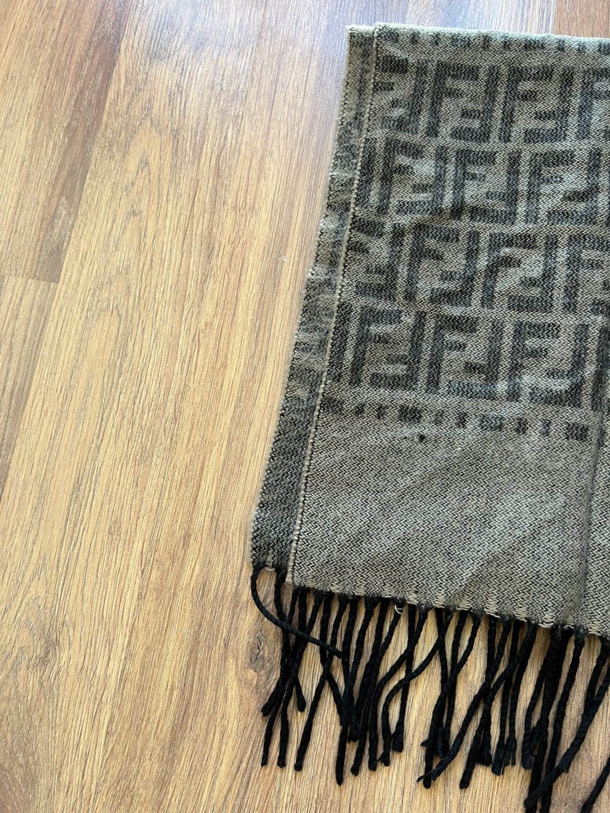 Fendi Fendi Monogram Fringe Scarf — Brown / Made in Italy Size ONE SIZE - 6 Thumbnail