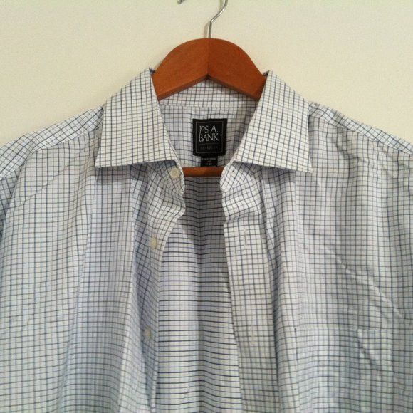 Jos. A. Bank JOS.A.BANK MENS WHITE 100%COTTON DRESS SHIRT SIZE: 17-33 Size US XL / EU 56 / 4 - 1 Thumbnail