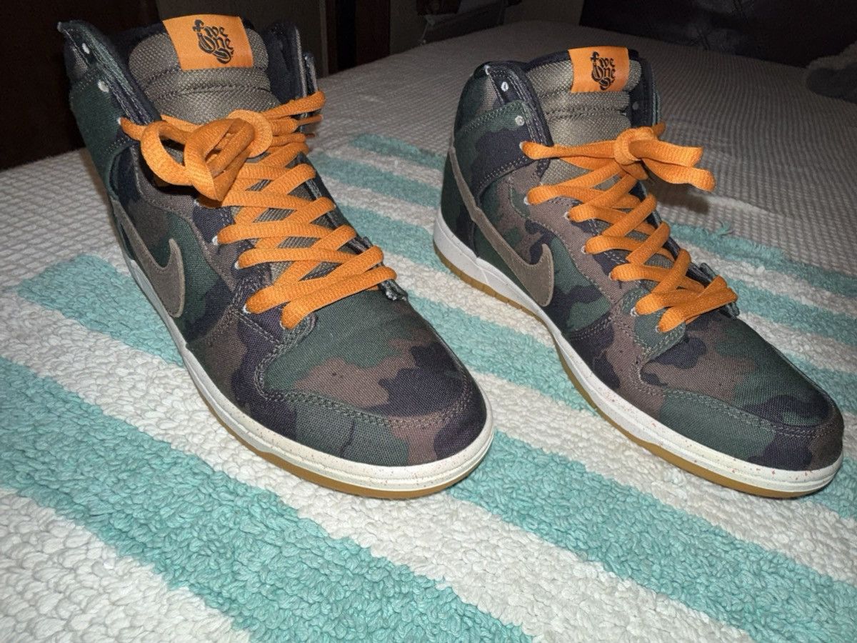 Nike Nike “FiveOneO” SB Dunk Hi Camo 510, VVNDS! Tried-on once! Size US 11.5 / EU 44-45 - 4 Thumbnail