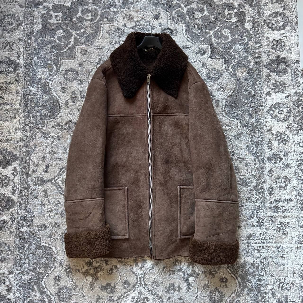 Vintage Genuine Leather Shearling Sheep Skin Aviator Jacket