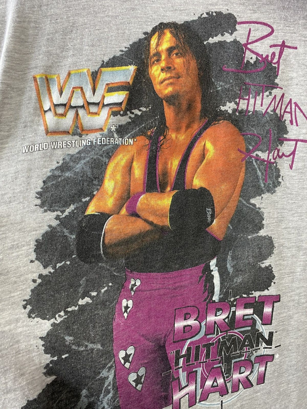 Vintage Vintage 90’s Bret Hart T-Shirt Vtg WWF Wrestling Tee Medium Size US M / EU 48-50 / 2 - 2 Thumbnail