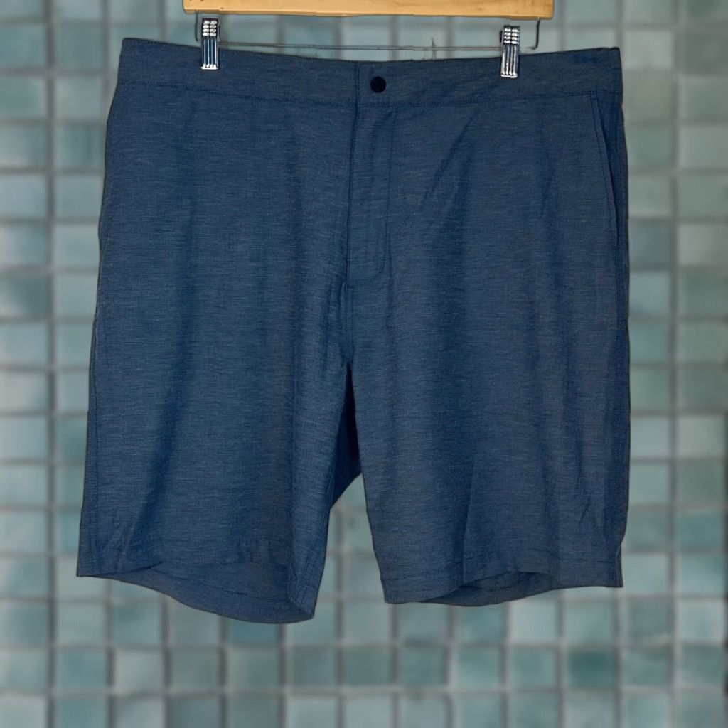 Reyn Spooner Reyn Spooner Aloha Mens Performance Golf Shorts Gray Blue 38 Chino Drawstring Waist Zippered Back Pockets Mens Size US 38 / EU 54 - 1 Thumbnail