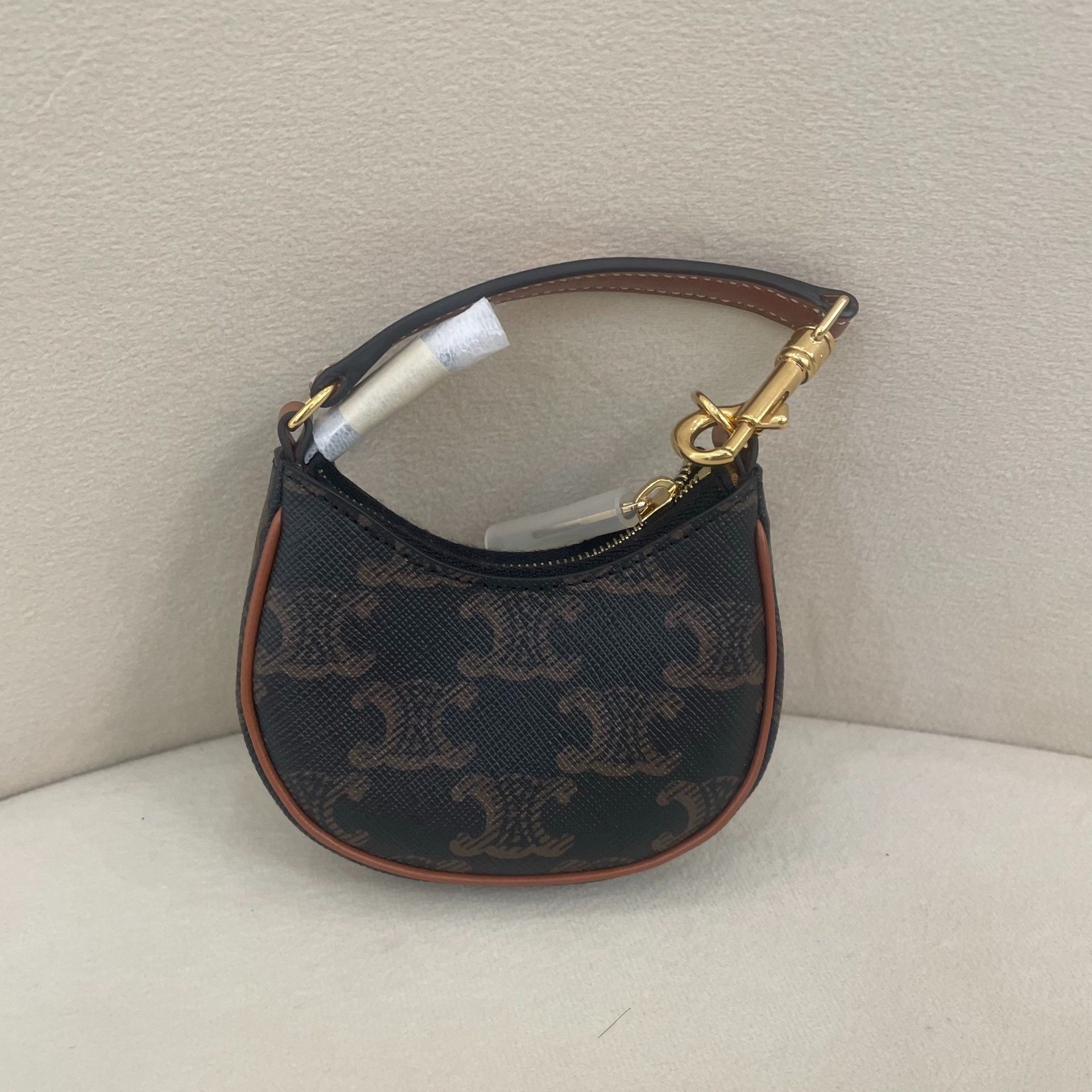 Celine CELINE Monogram Mini Moon Bag Brown Size ONE SIZE - 1 Thumbnail