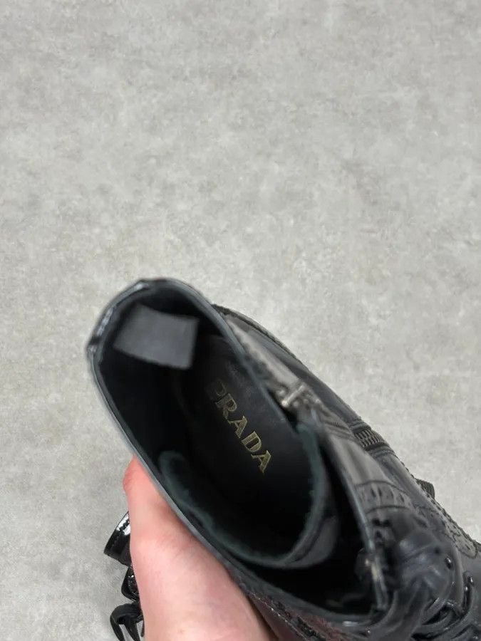 Prada 2000s Prada Black Satin Leather Classy Boots Size US 9 / EU 42 - 7 Thumbnail