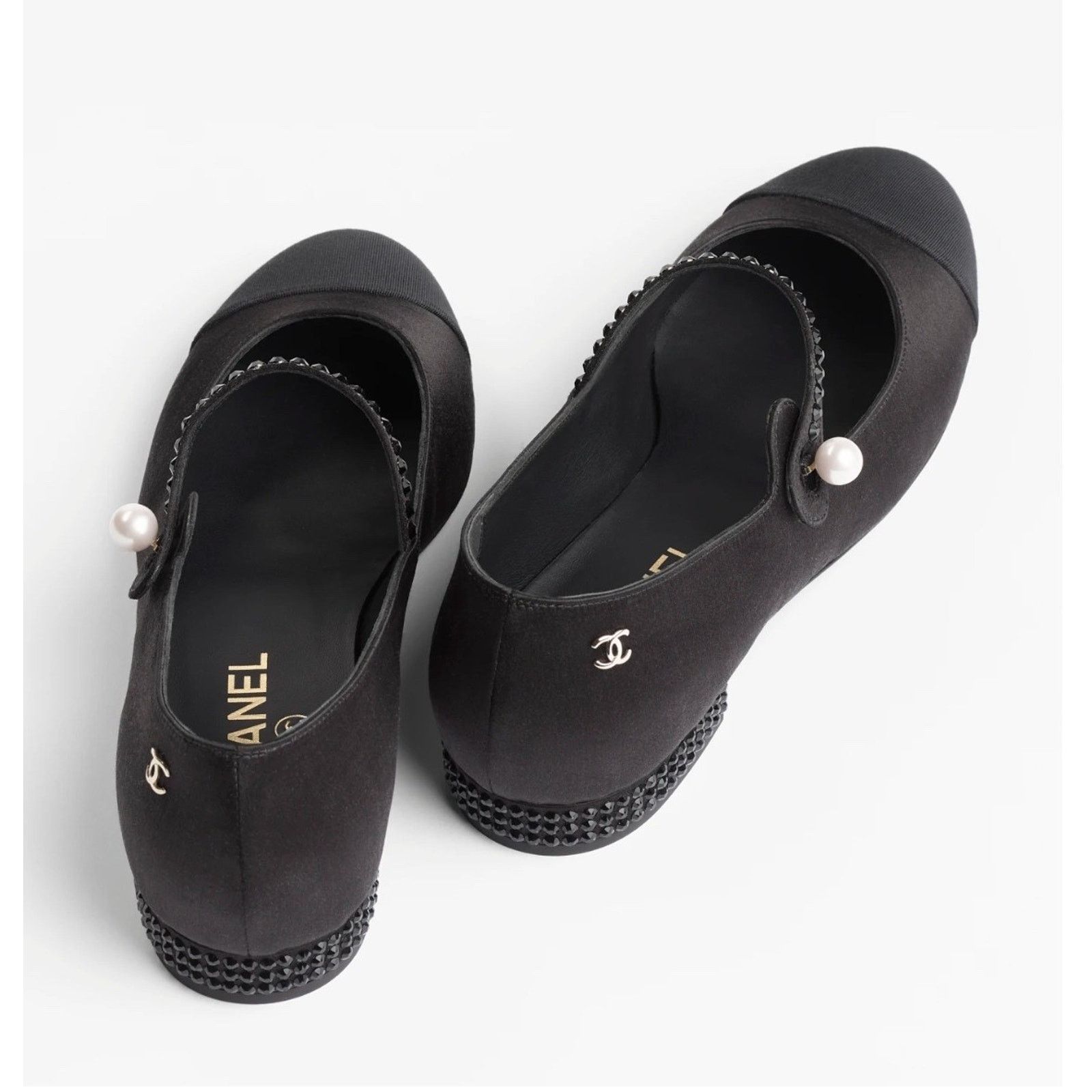 Chanel Chanel 24B Silk Crystal CC Logo Mary Jane Ballet Flat 38.5 Size US 8.5 / IT 38.5 - 18 Thumbnail