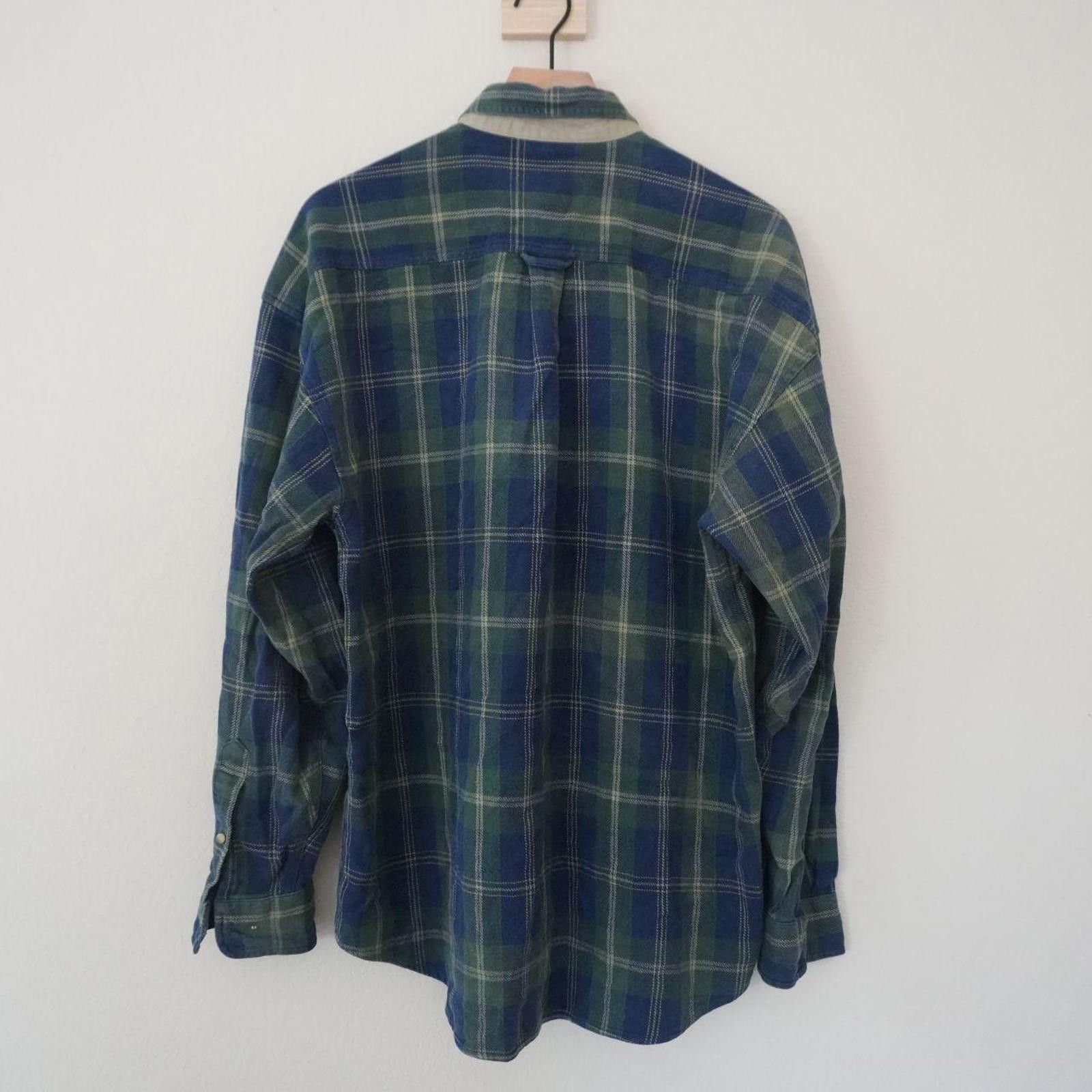 Other Points West Button Down Shirt Men's XL Green/Blue Cotton Size US XL / EU 56 / 4 - 6 Thumbnail