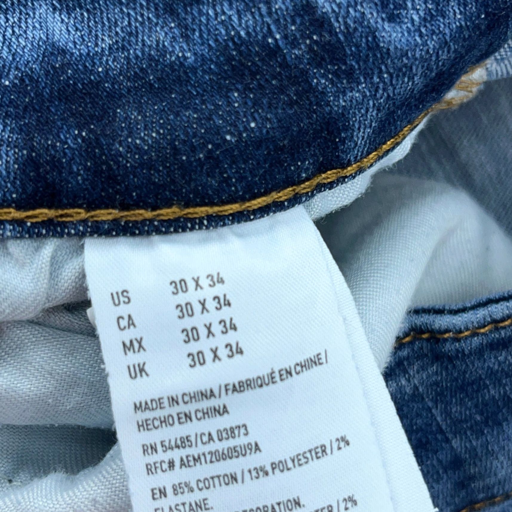 American Eagle Outfitters American Eagle Jeans Men 30x34 Slim Straight Leg Next Level Stretch Dark Holes Size US 30 / EU 46 - 5 Thumbnail