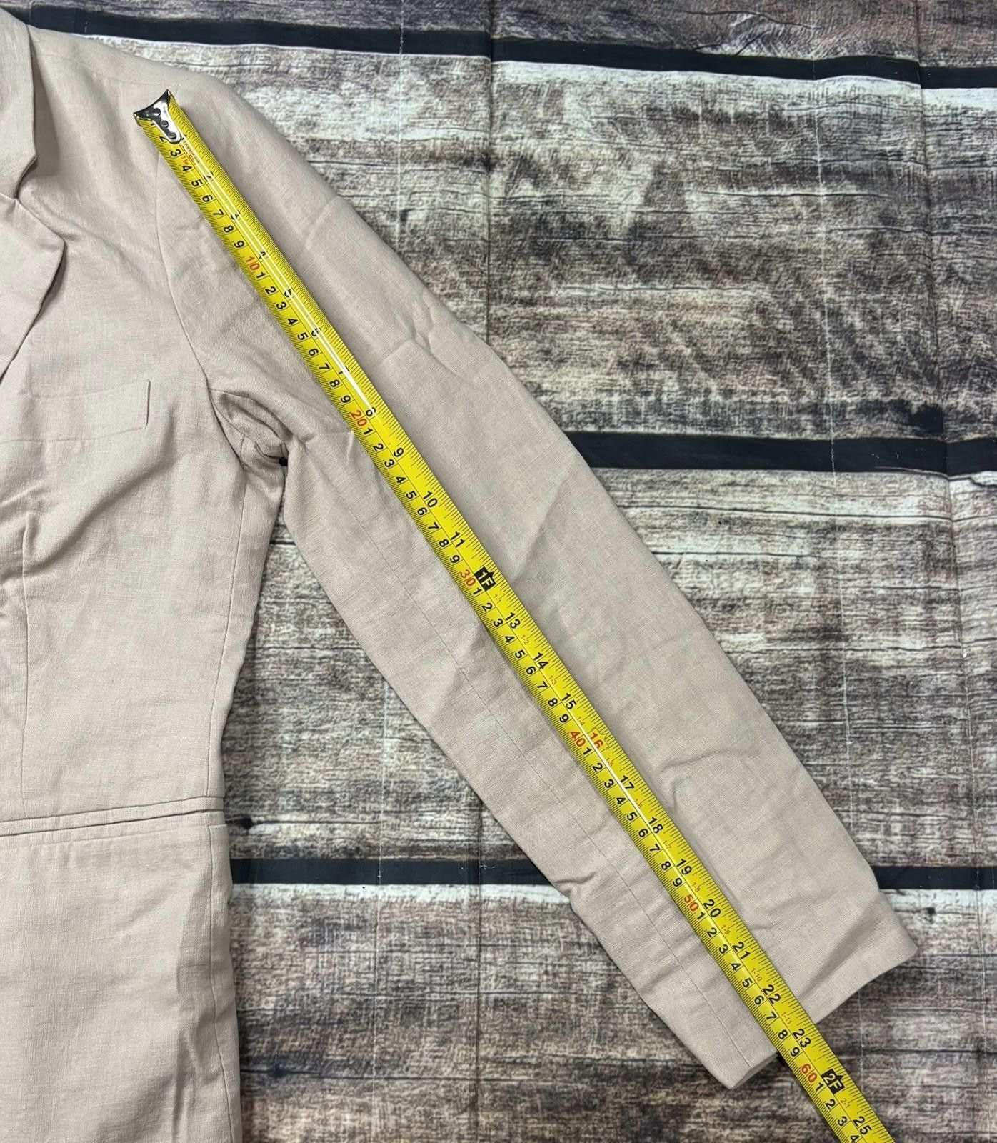 Kendrick Lamar Kenar Blazer Jacket Womens Medium Linen Cotton Beige Open Size M / US 6-8 / IT 42-44 - 10 Thumbnail