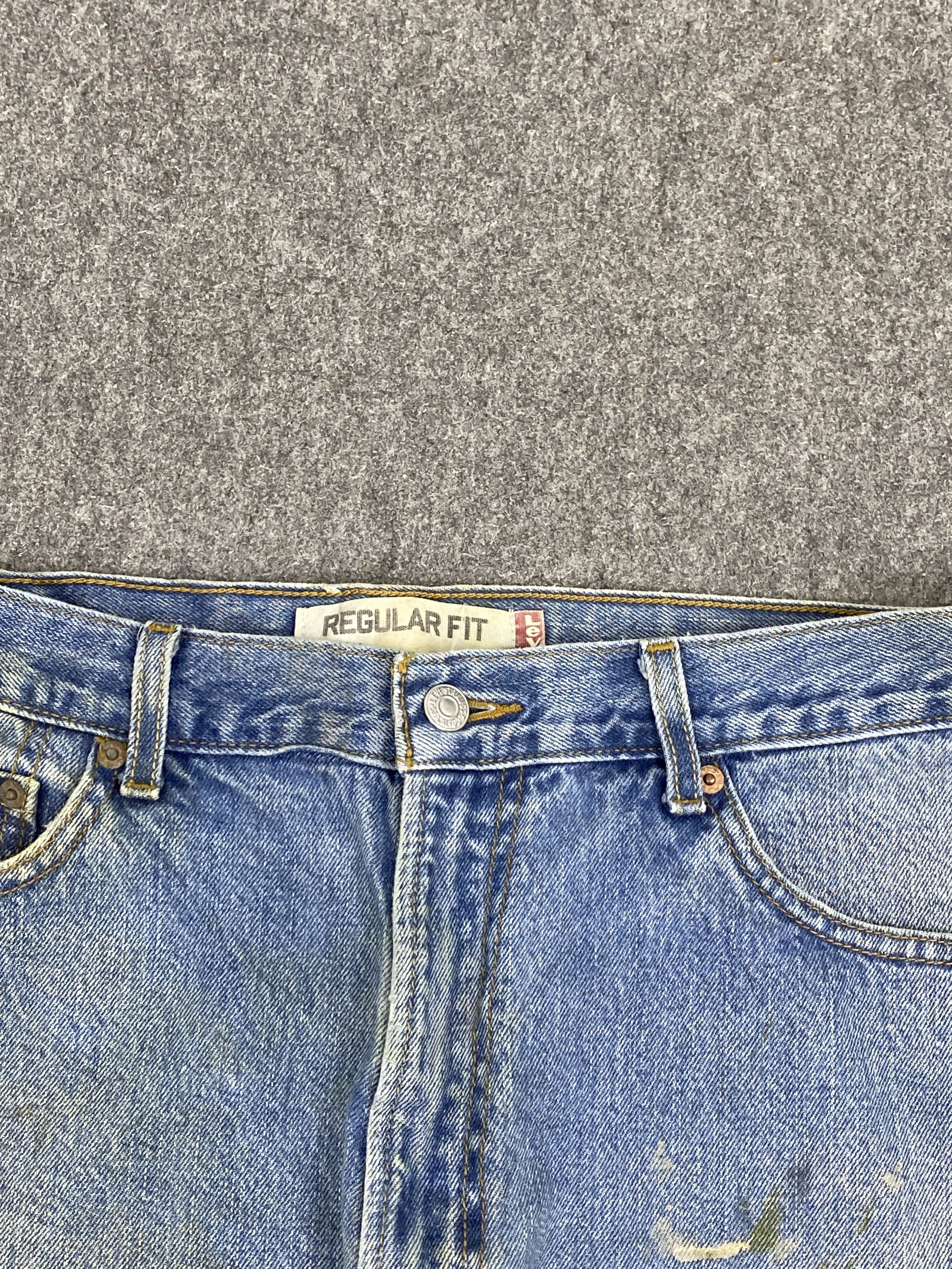 Vintage Levis 505 Splatter Paint Blue Denim Jeans