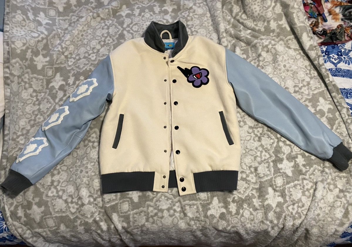 Other CREAM/BLUE FlOWER BOY VARSITY JACKET (DAVRILSUPPLY) Size US L / EU 52-54 / 3 - 2 Thumbnail