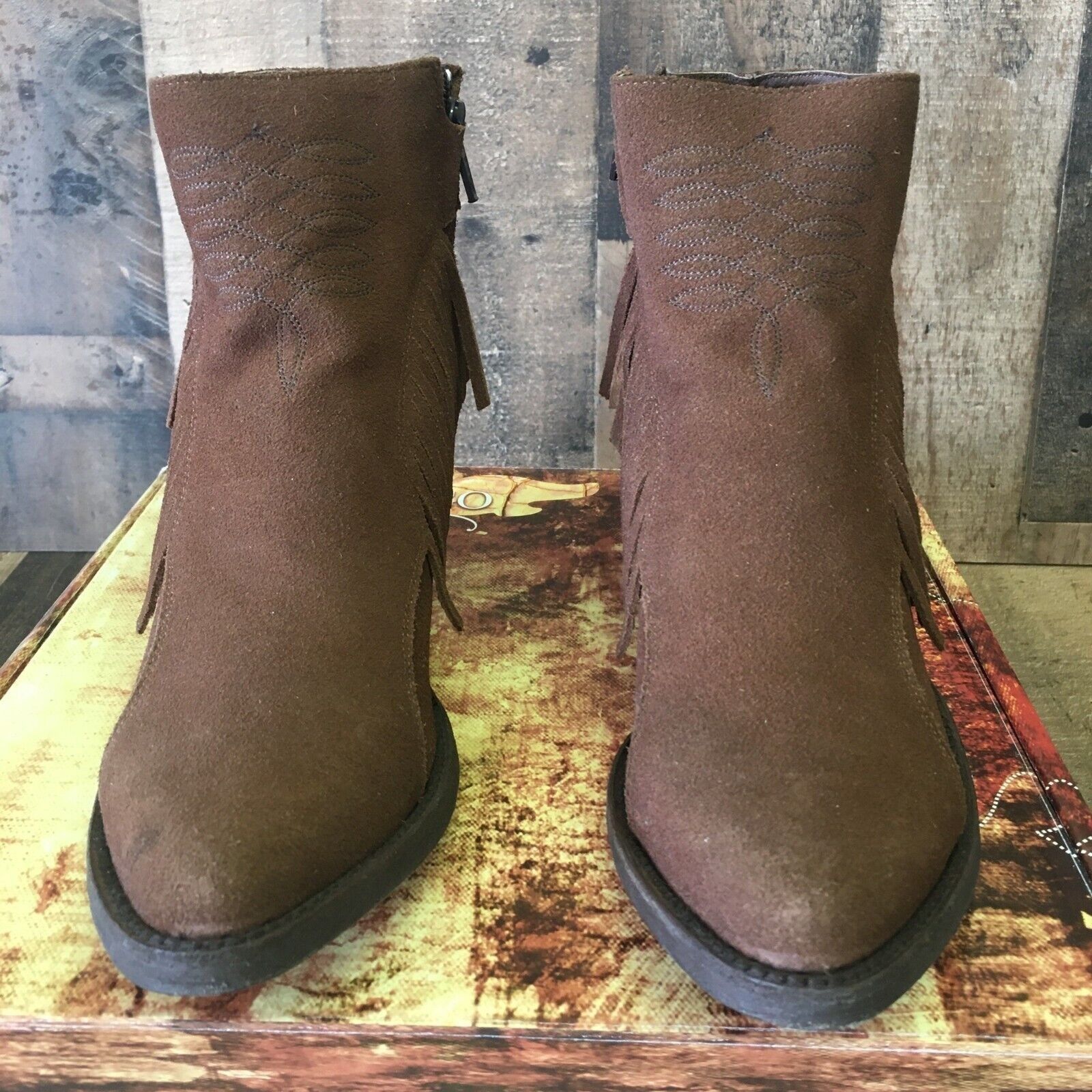 Old Gringo Brown Tassel Ankle Cowboy Boots Womens 7.5 B