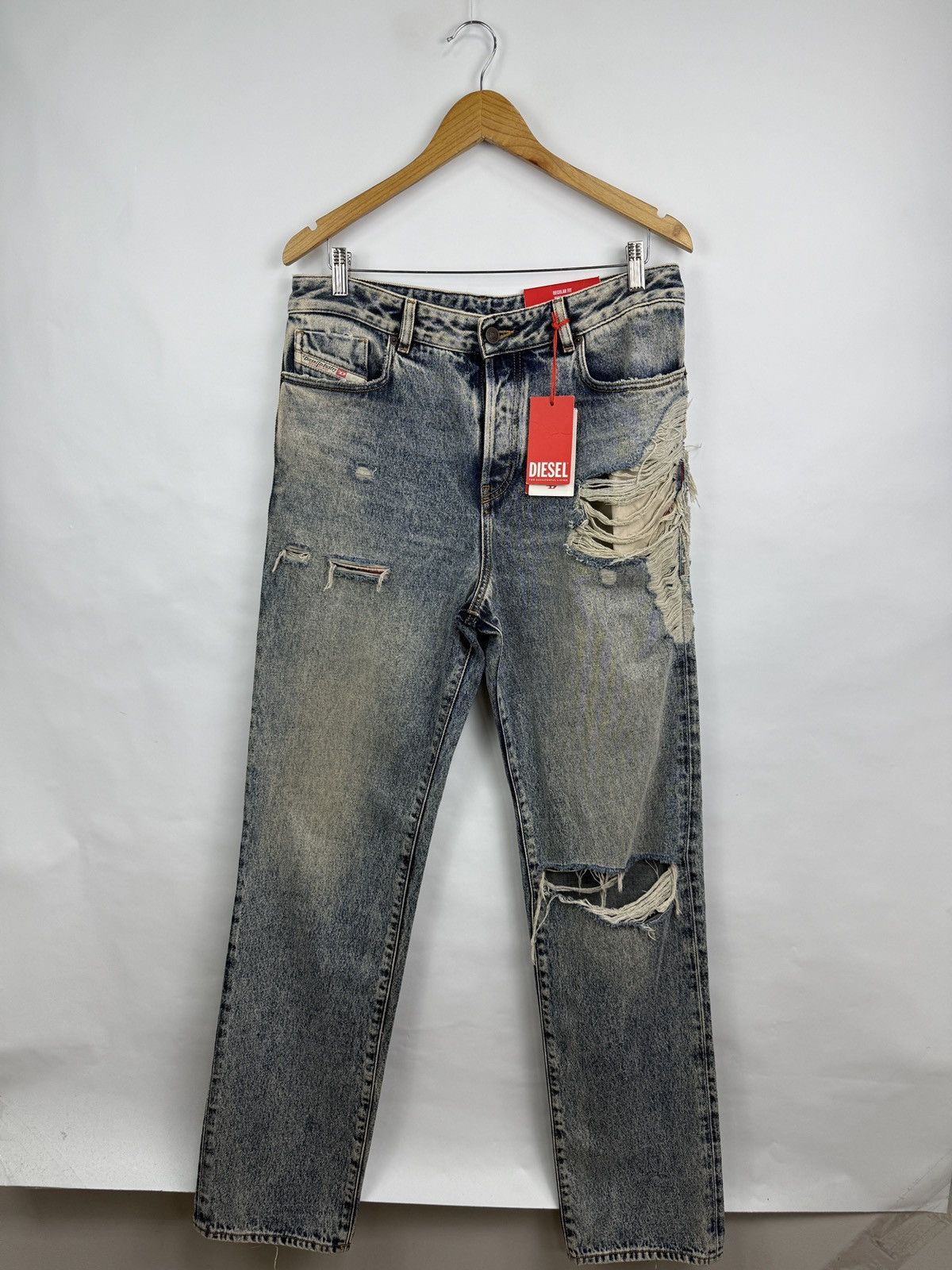 Diesel 🇺🇸❗️NEW Diesel 1955 D-Rekiv 09E10 Distressed Jeans W32/L32 Size US 32 / EU 48 - 3 Thumbnail