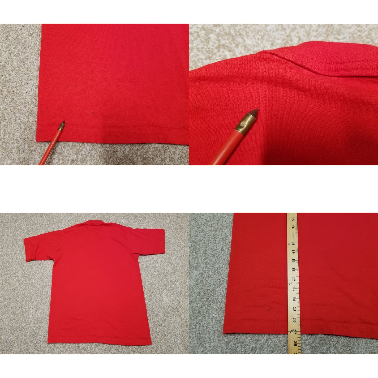 Fruit Of The Loom VINTAGE Fruit of the Loom Shirt Men M Red Pocket Crewneck TEE Mostly Blank Single Stitch Size US M / EU 48-50 / 2 - 8 Thumbnail