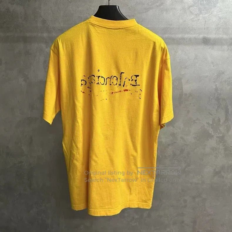 Balenciaga Balenciaga Yellow Logo Print Short Sleeve T-shirt. Size US XS / EU 42 / 0 - 2 Thumbnail