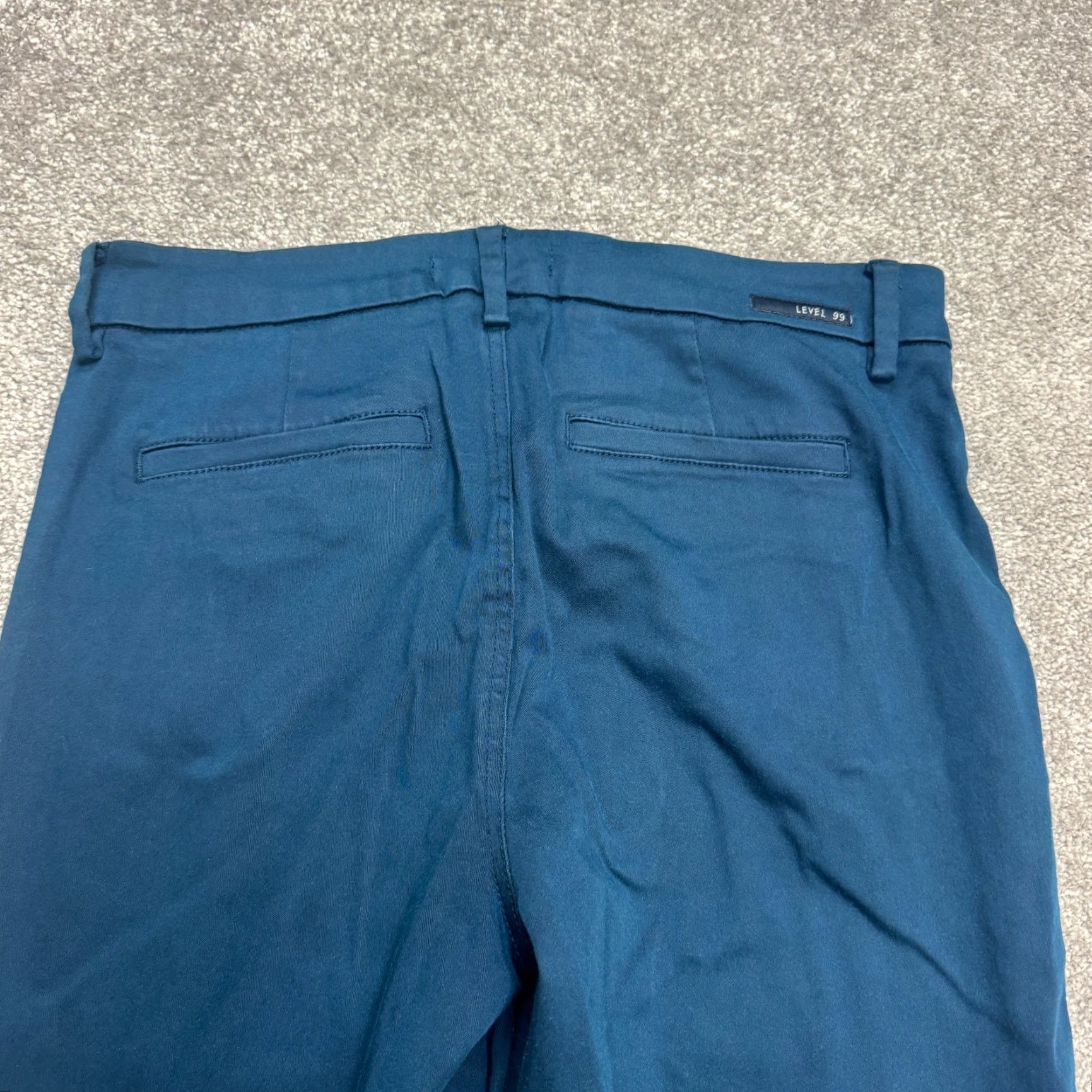Vintage Level 99 Chino Pants Womens 30 Nocturnal Blue Straight Leg Stretch Casual Workwear Size 30" / US 8 / IT 44 - 6 Thumbnail