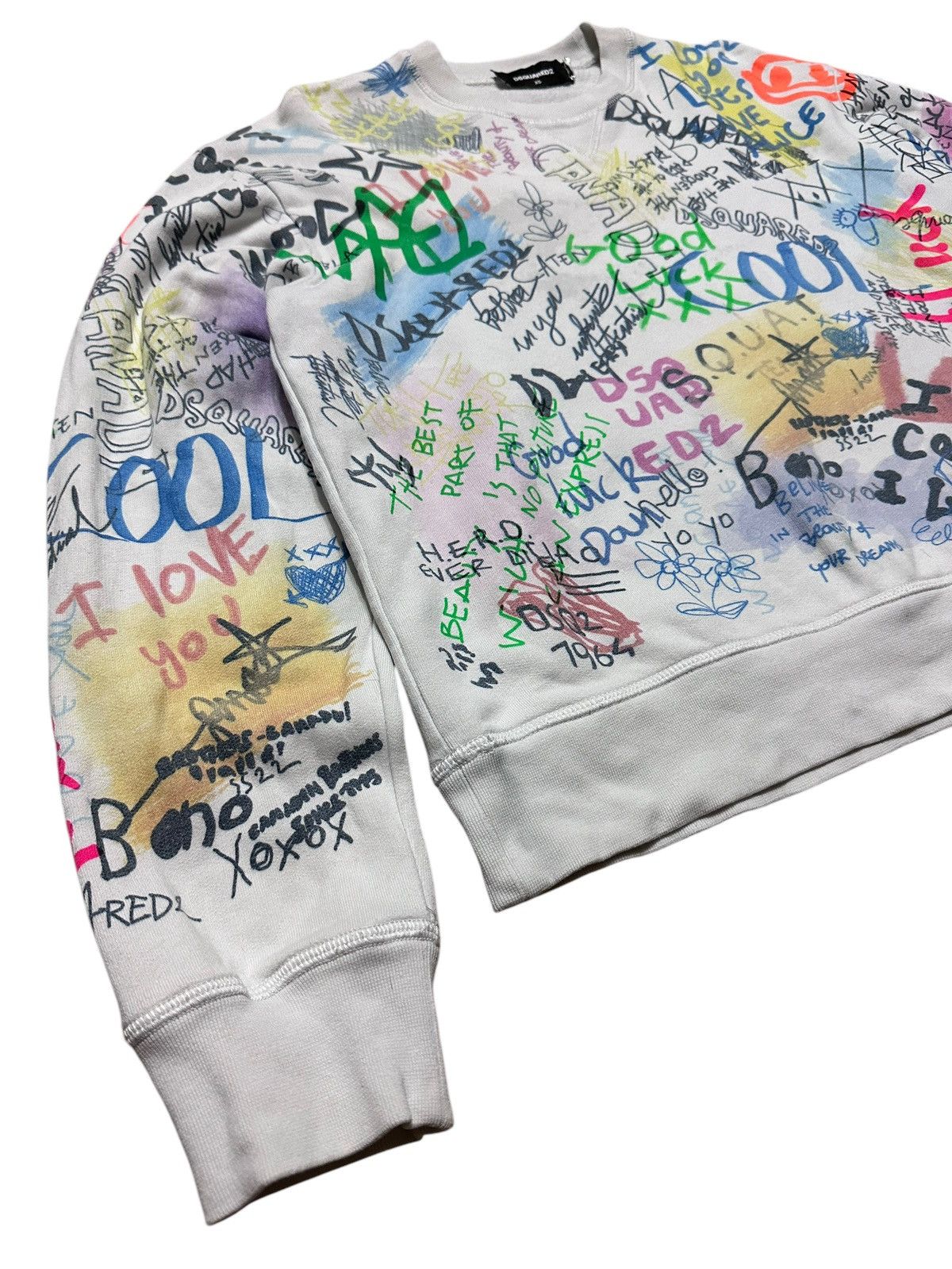 Dsquared2 × If Six Was Nine × Japanese Brand RARE ‼️ Dsquared Graffiti Logo Sweatshirts Size US XS / EU 42 / 0 - 3 Thumbnail