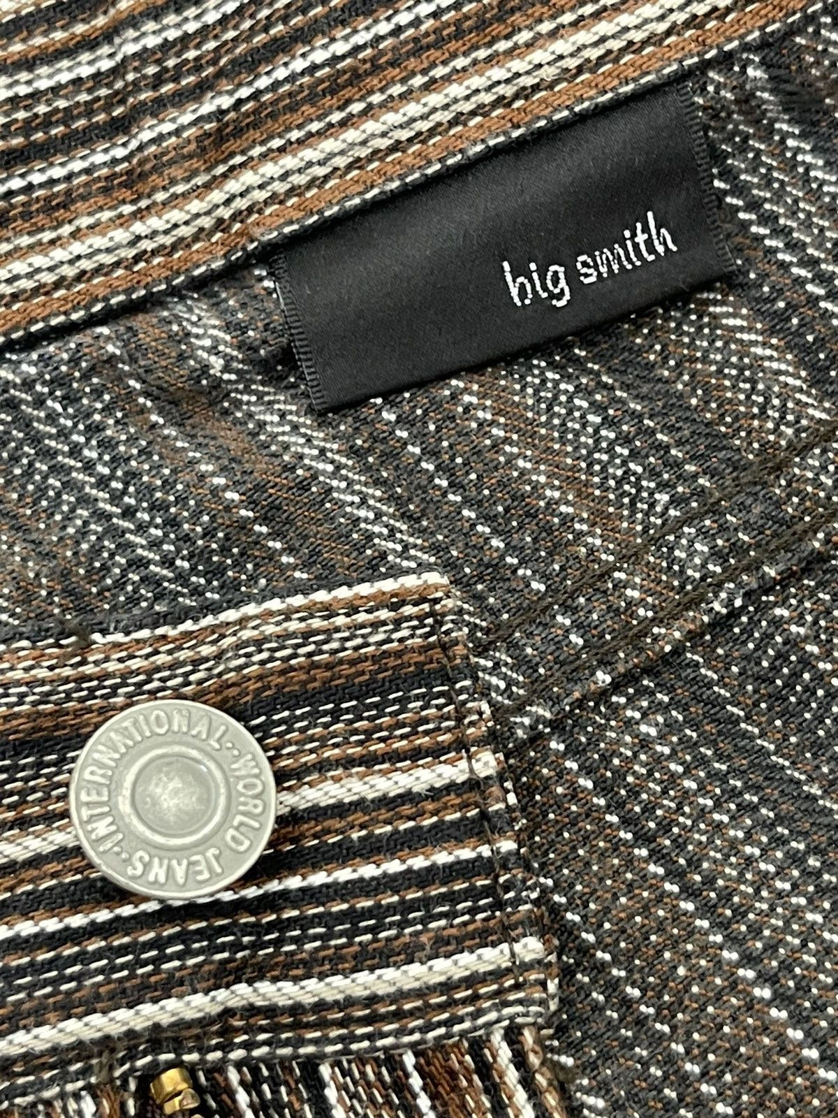 Japanese Brand Flare Jeans Striped Big Smith Japan Boot Cut 6🟦2 Size US 31 - 18 Thumbnail