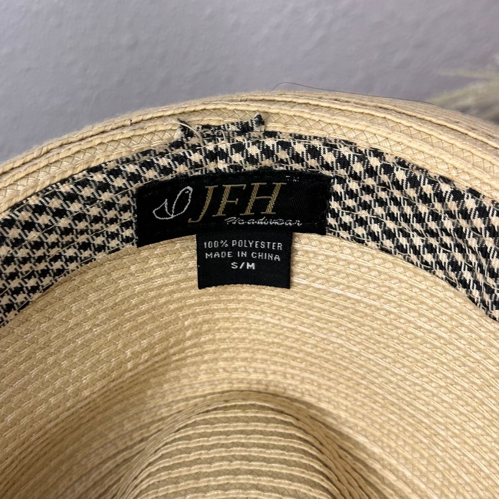 Other JFH Fedora Trilby Woven Poly Hat Plaid Ribbon Size ONE SIZE - 8 Thumbnail