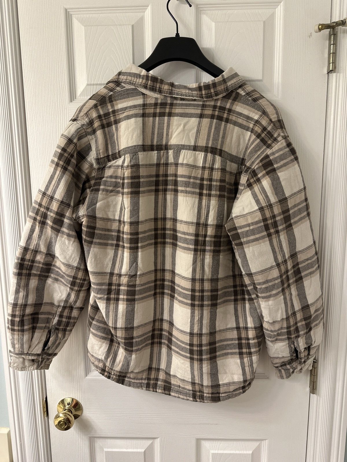 Wrangler Wrangler Fleece Button Flannel (Grey, Tan) Size US L / EU 52-54 / 3 - 2 Thumbnail