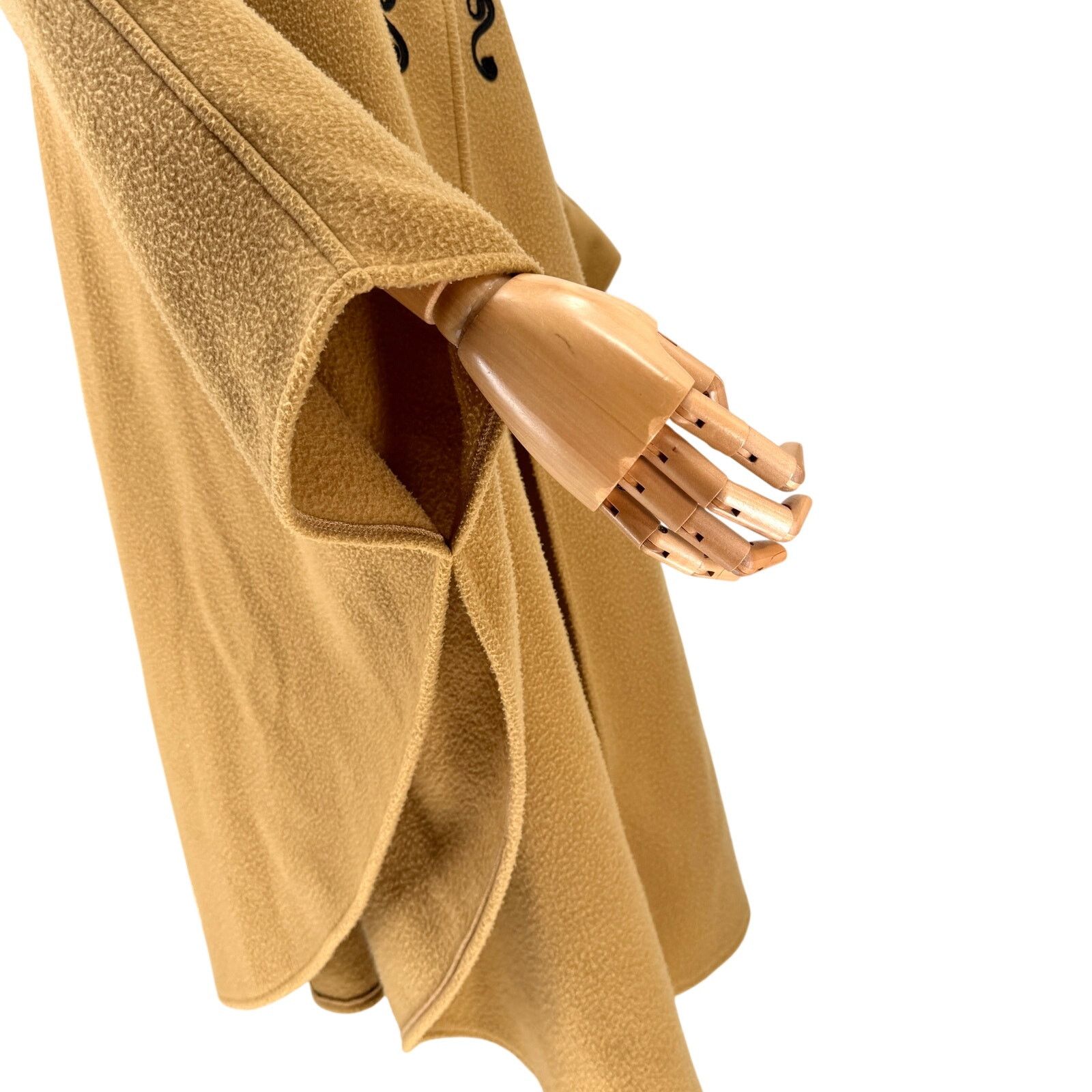 Lord & Taylor Vintage 90s Camel Embroidered Mock Neck Poncho Cape Size ONE SIZE - 5 Thumbnail