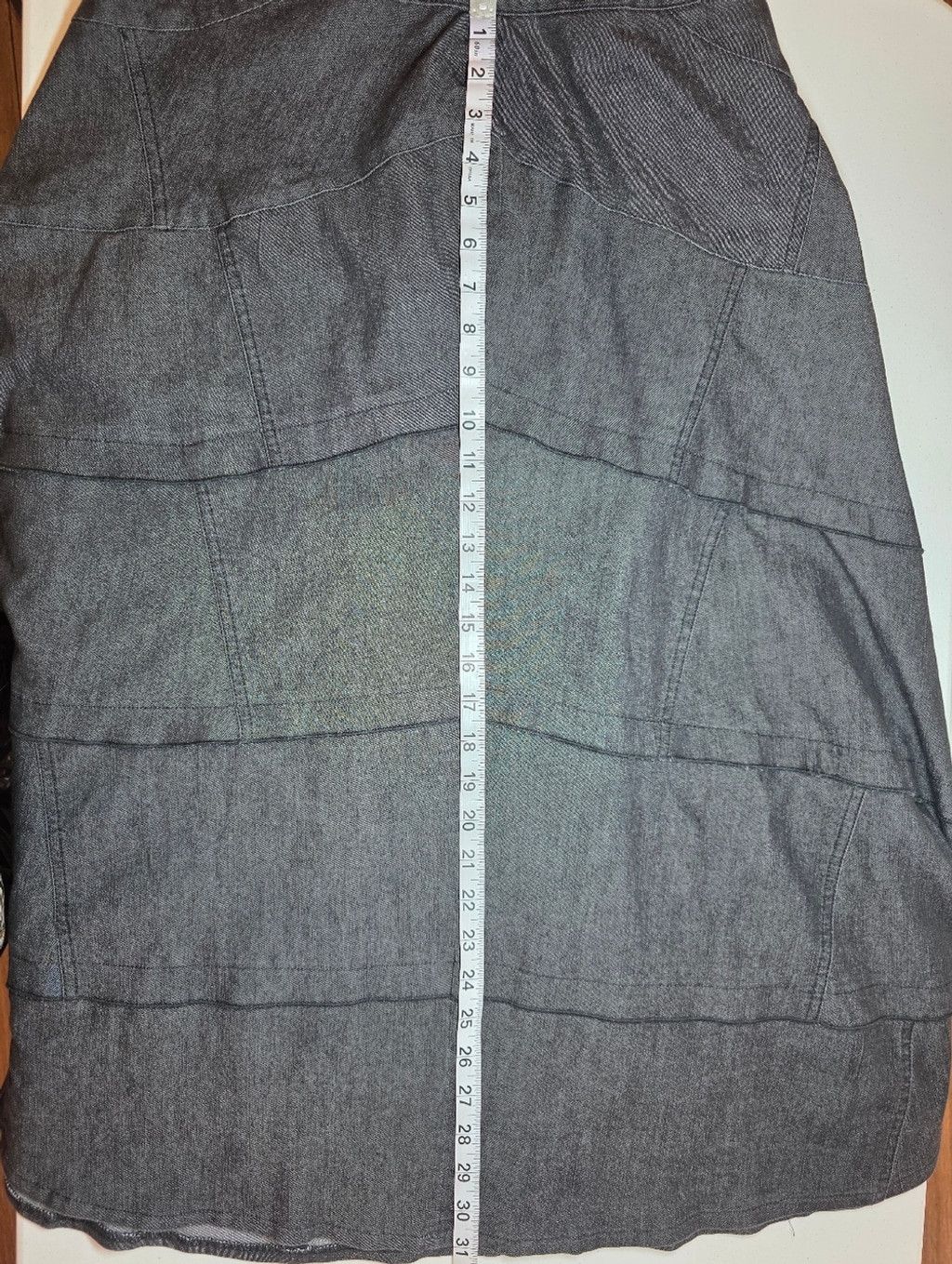 Sandro Sandro Sport Gray Denim Patchwork A-Line Midi Skirt Size 12 Size 34" / US 12 / IT 48 - 6 Thumbnail