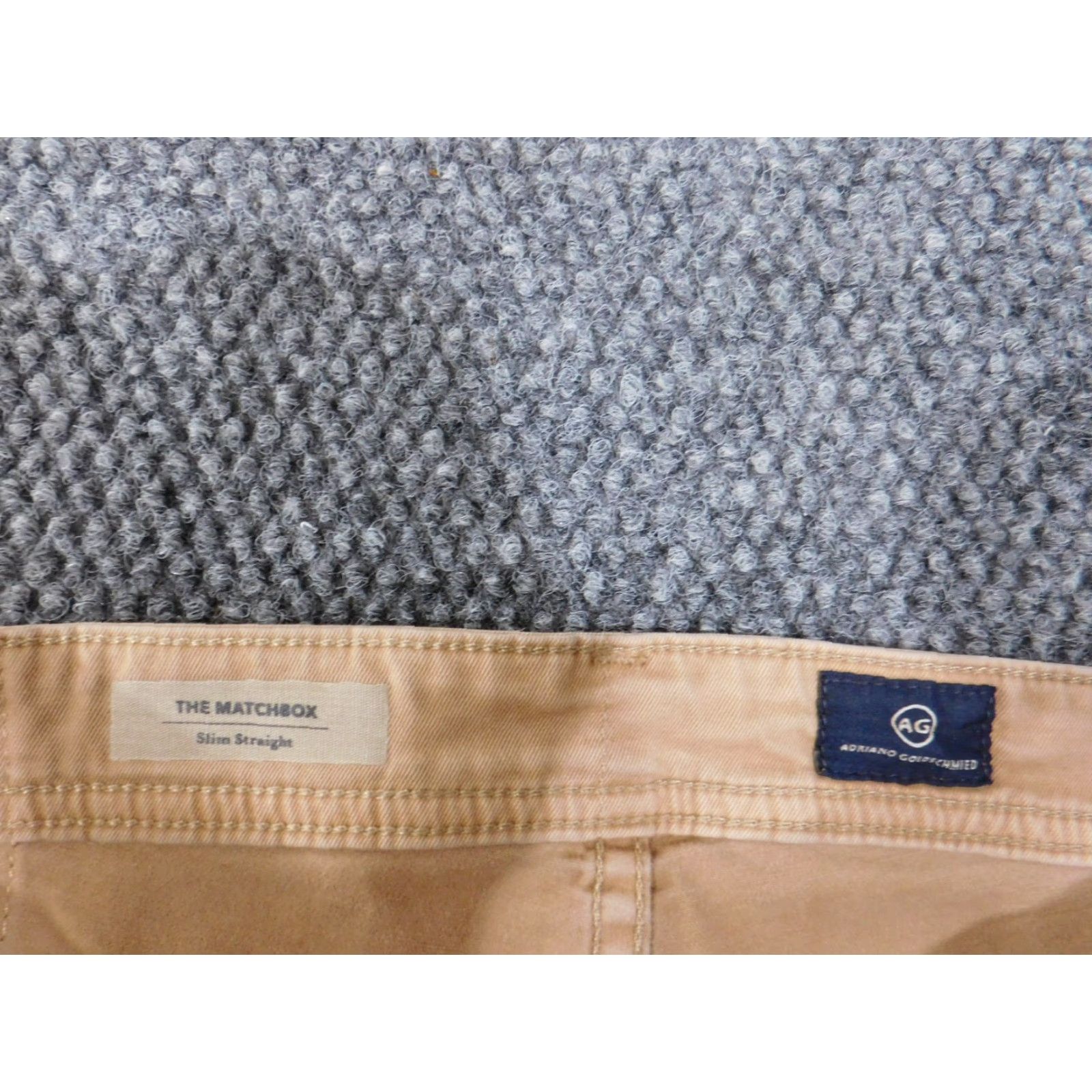 Denime AG Adriano Goldschmied jeans mens 34x34 beige slim straight denim 34 inseam mid rise regular backstage? Size US 34 / EU 50 - 4 Thumbnail