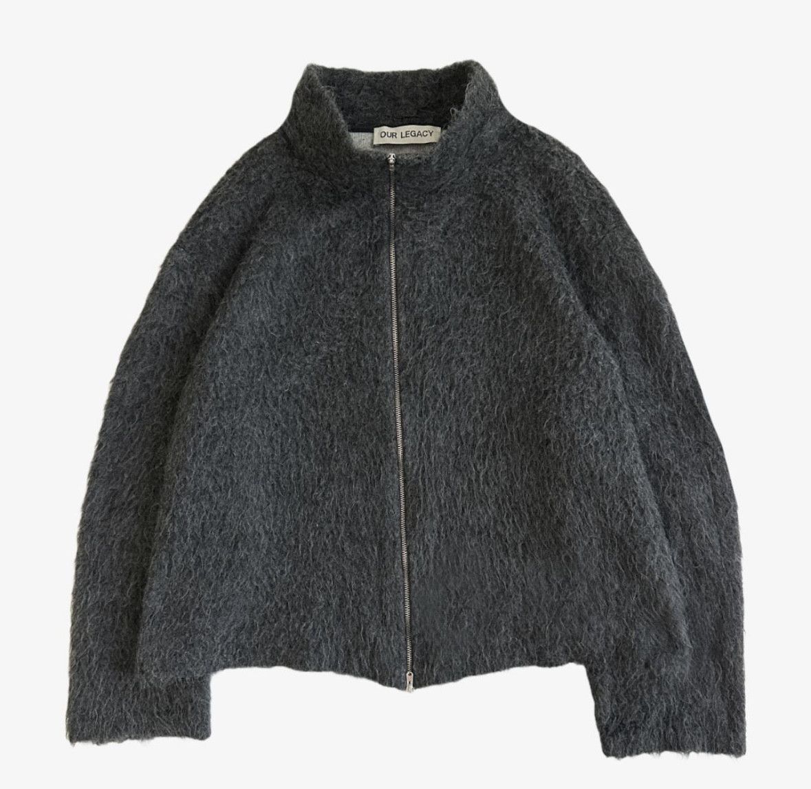 Our Legacy Our Legacy Shrunken Full Zip Polo - Ash Grey Alpaca