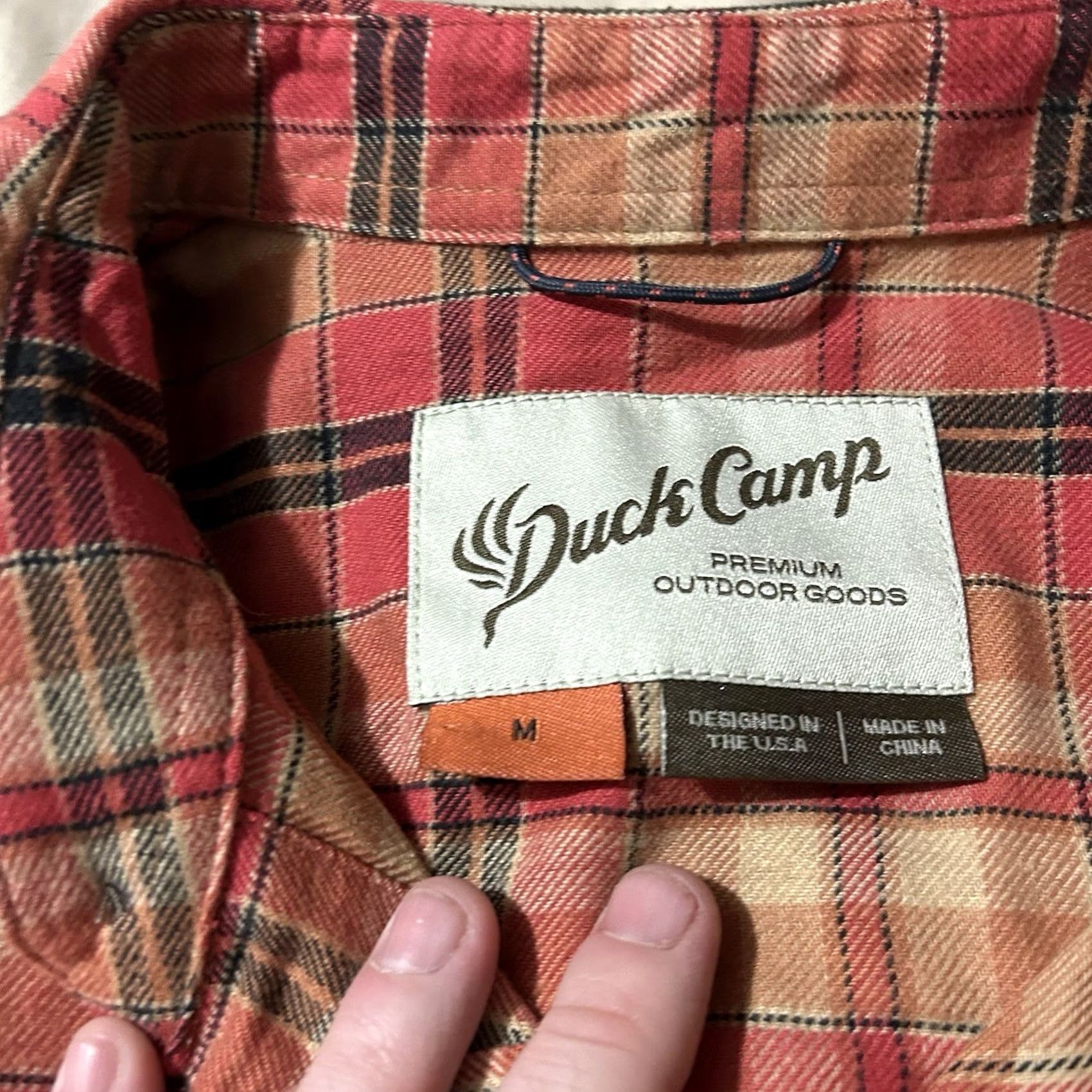 Vintage Duck Camp Plaid Flannel Shirt Mens M Orange Button-Up Shirt Size US M / EU 48-50 / 2 - 3 Thumbnail