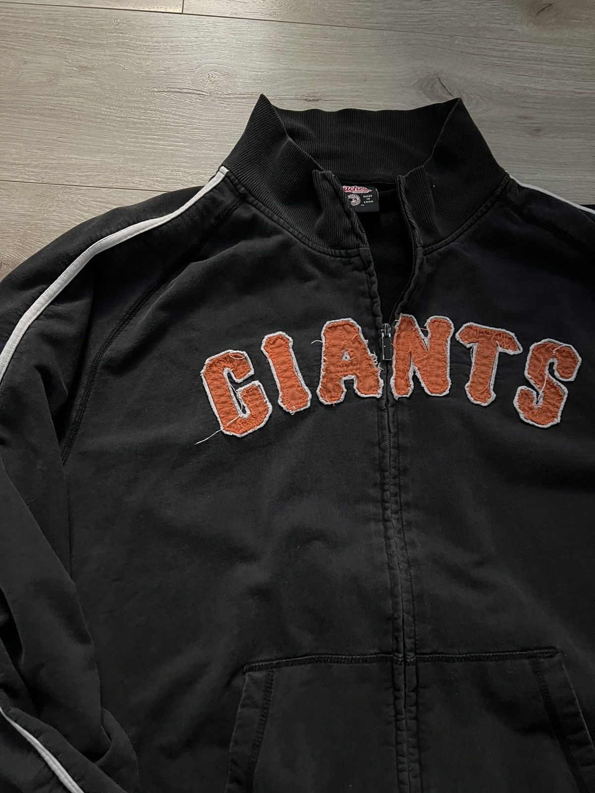 Japanese Brand × MLB × Vintage Vintage Giants Stiches MLB Black zip up jacket faded orange Size US XL / EU 56 / 4 - 2 Thumbnail
