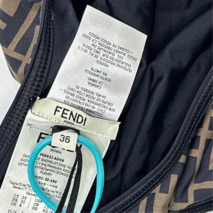 Fendi Fendi Logo Printed Triangle Swimsuit for Women -2508 Size 35" - 3 Thumbnail