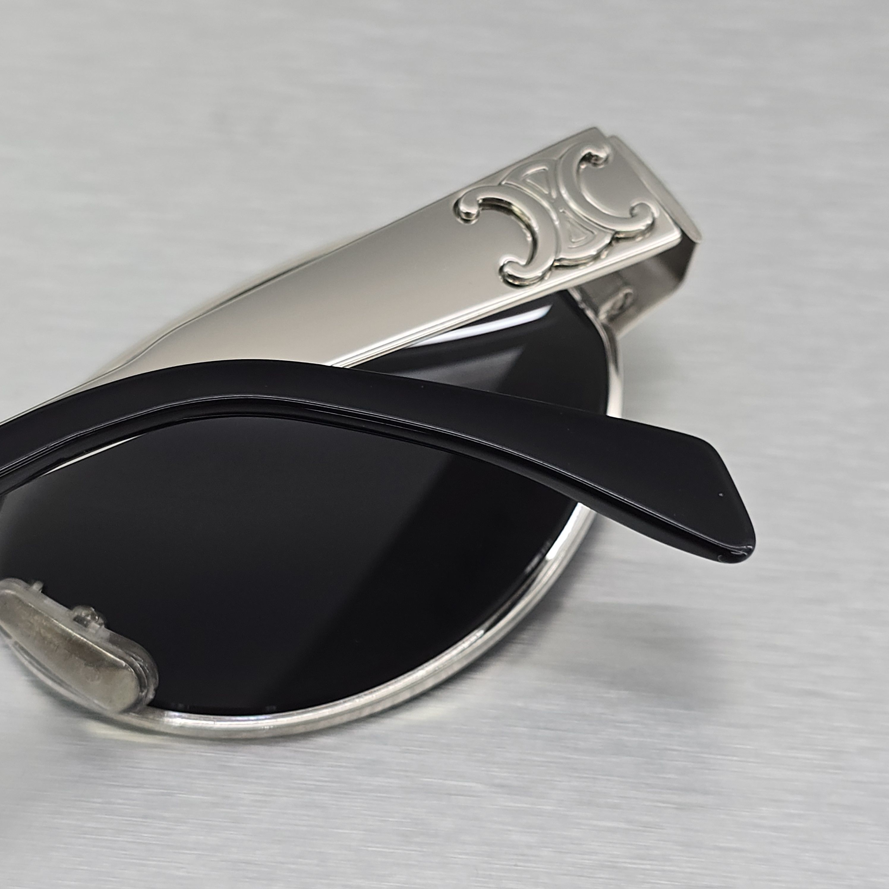 Celine CELINE Triomphe Metal 01 Sunglasses In Metal SILVER Size ONE SIZE - 3 Thumbnail