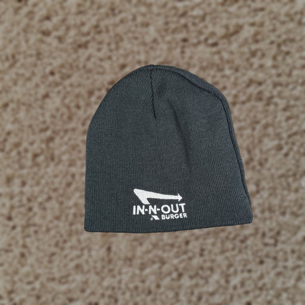 Vintage IN-N-Out Burger Beanie Toque Adult One Size Gray Knit 100% Acrylic Workwear Size ONE SIZE - 1 Thumbnail