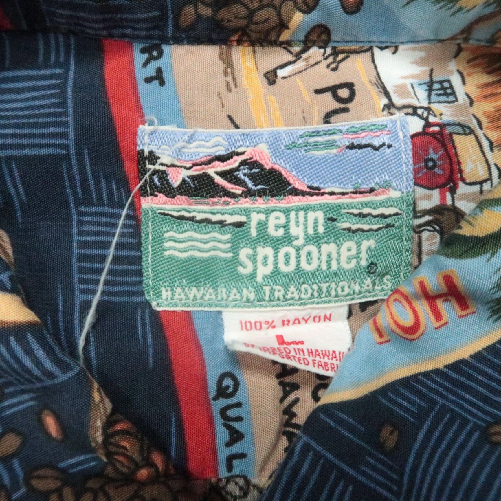 Reyn Spooner VINTAGE Reyn Spooner Shirt Mens Large Blue Hawaiian Traditionals Camp Coffee Beans Size US L / EU 52-54 / 3 - 3 Thumbnail